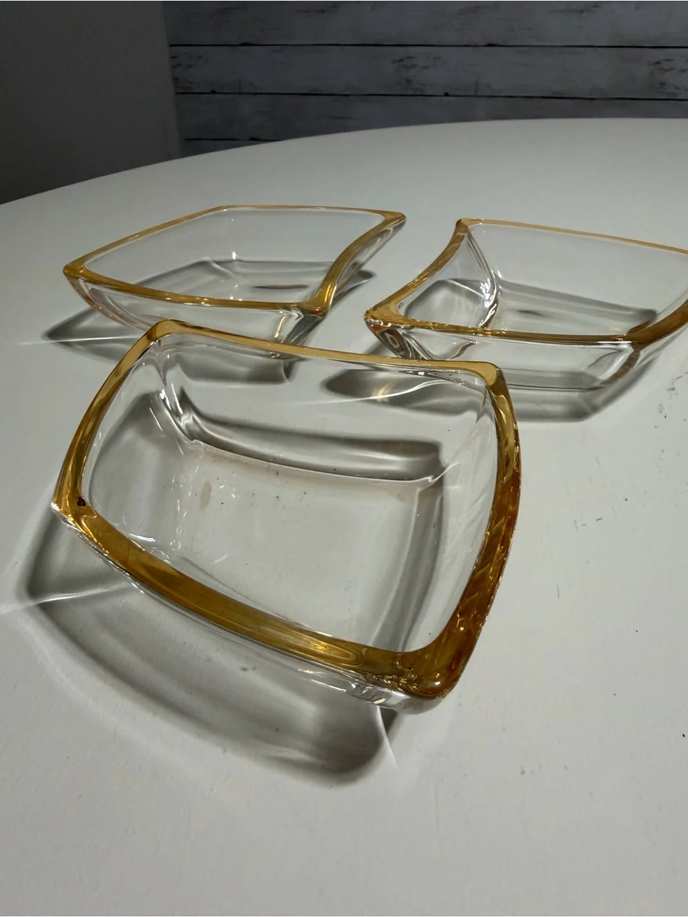 Vintage Luigi Bormioli 3pc Peach Modular Serving Set